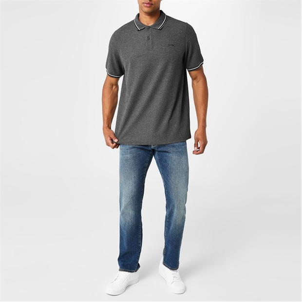 SLAZENGER TIPPED PIQUE POLO SHIRT T SHIRT GOLF TENNIS S M L XL XXL 2XL 3XL 4XL gallery