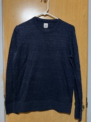 GAP men’s Blue Solid Knit Crew Neck Pullover Sweater Long Sleeve Size S