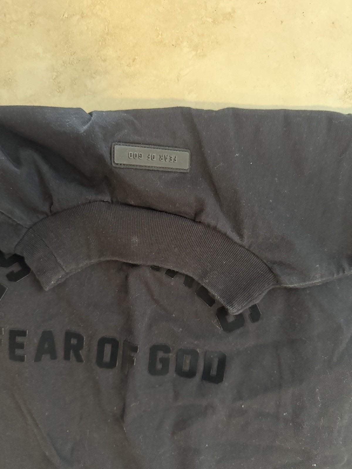 Fear of God Essentials Men’s Black Logo Crew Neck Short Sleeve Cotton T-Shirt gallery