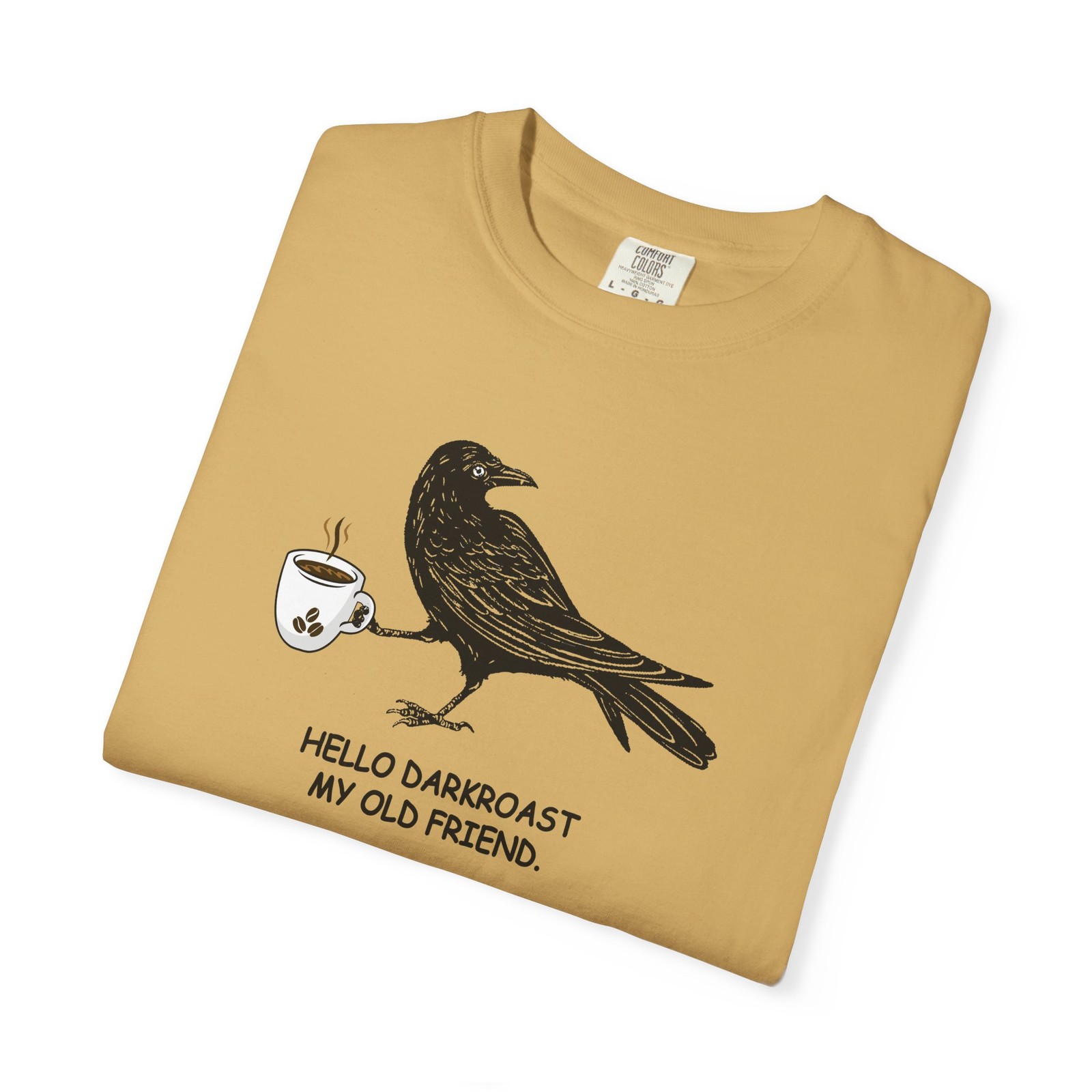Crow Shirt, Coffee Lover T-shirt, Comfort Colors Shirt, Unisex Garment-Dyed Tee gallery