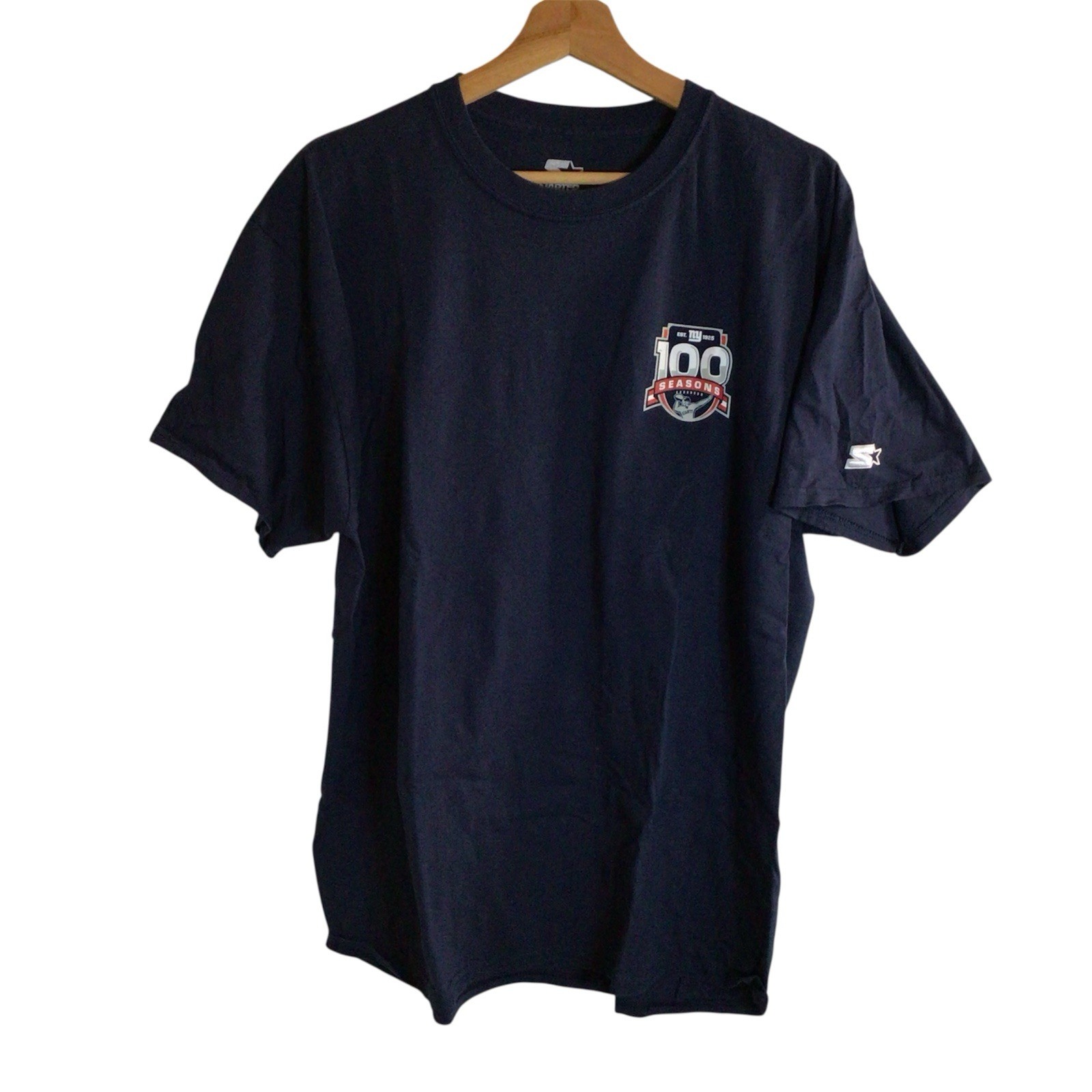 Starter New York Giants 100 Seasons 1925 Anniversary NFL Shirt Mens XL Navy Blue gallery