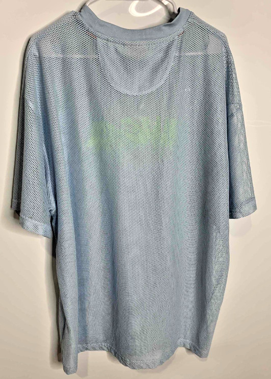 Hugo Boss Mesh Jersey Shirt Mens Size XXL Blue Neon Green Graphic Festival Beach gallery