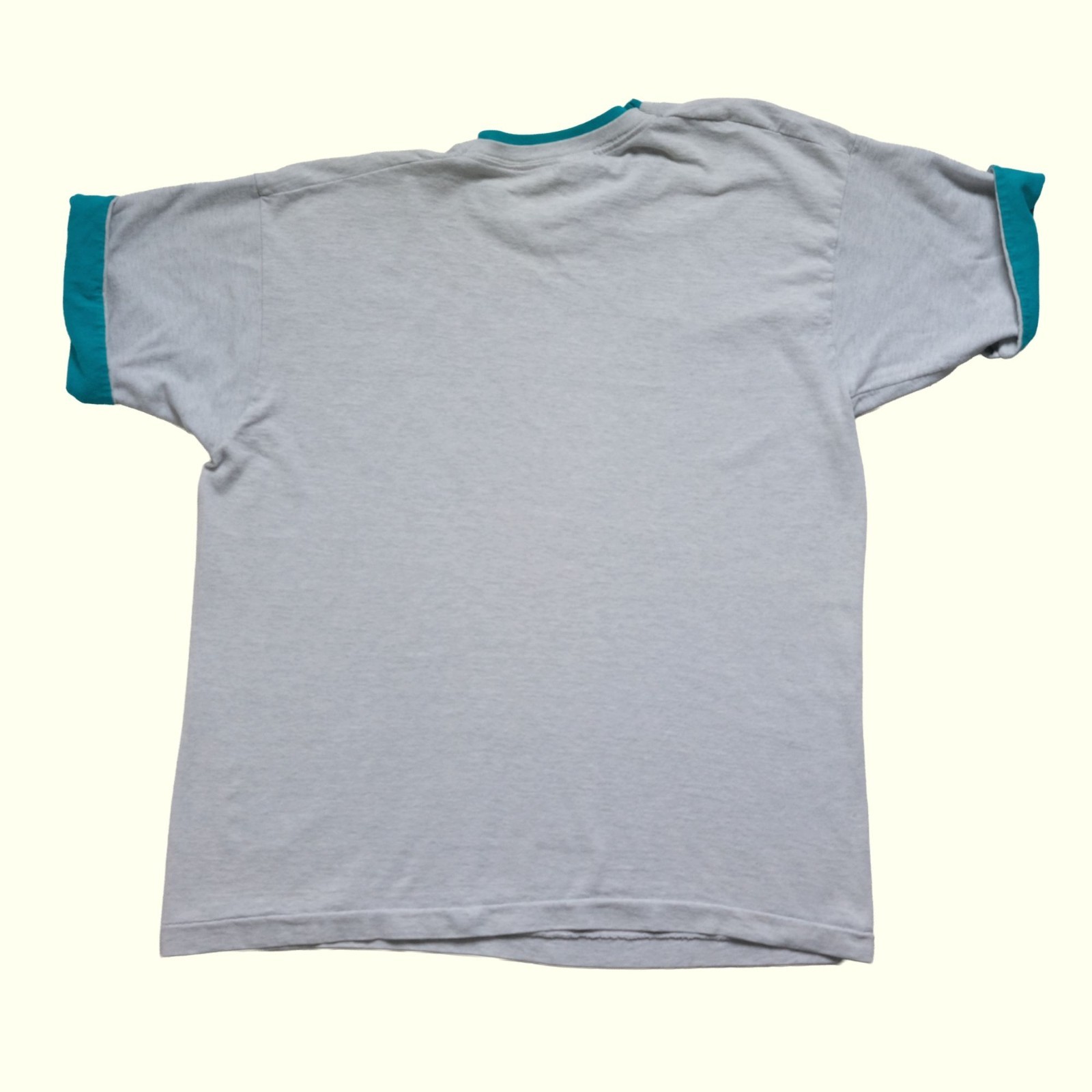 MUNSINGWEAR VTG 90s RETRO USA MADE BLANK REVERSIBLE SLEEVE GRAY T SHIRT SZ M gallery