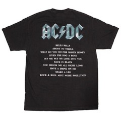 AC/DC T Shirt size Large Back in Black Album Tee Vintage 2001 Y2K Print