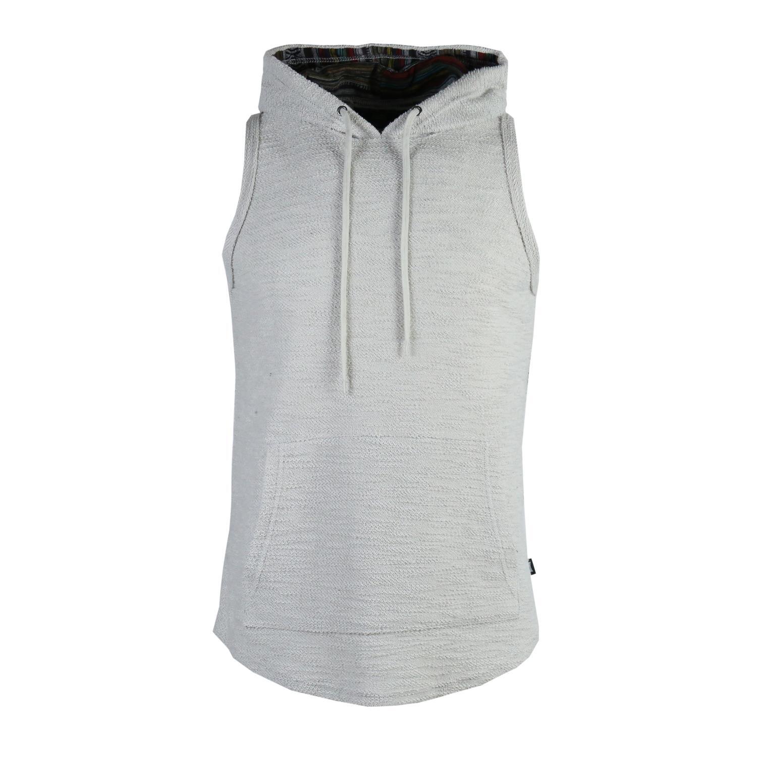 Men's Gray Hoodie Tank Top with Kangaroo Pocket Casual Everyday Look gallery