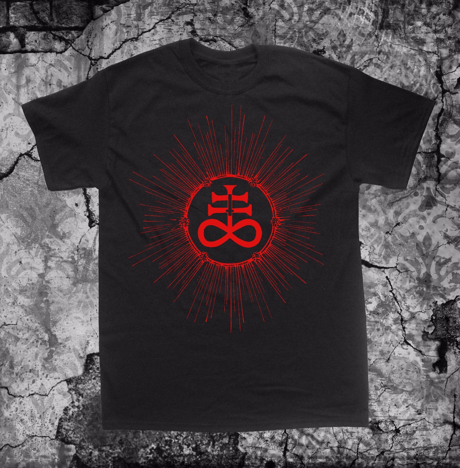 Leviathan Cross T Shirt Punk Occult Gothic Baphomet Satanic Goat Skull Pentagram