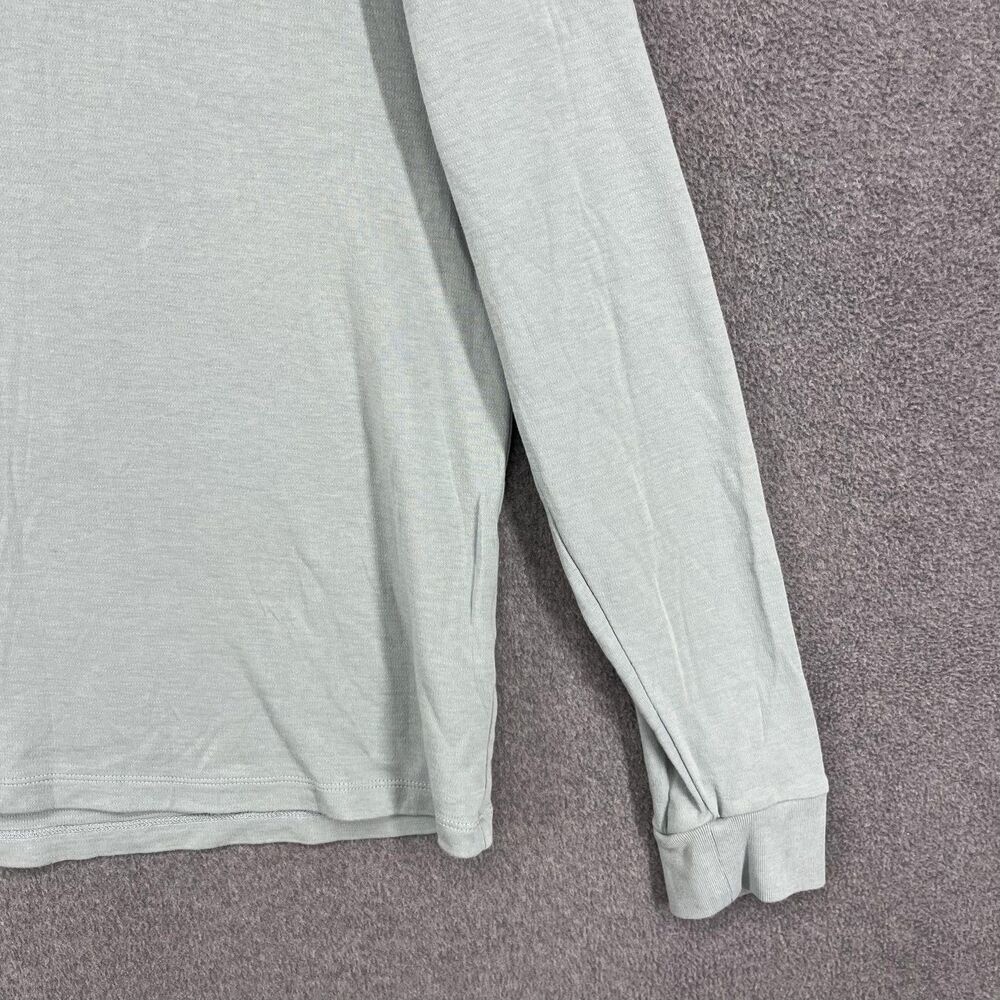 Frame Shirt Mens Medium Ice Blue Long Sleeve Quilted Back Crewneck LMTS0201 gallery
