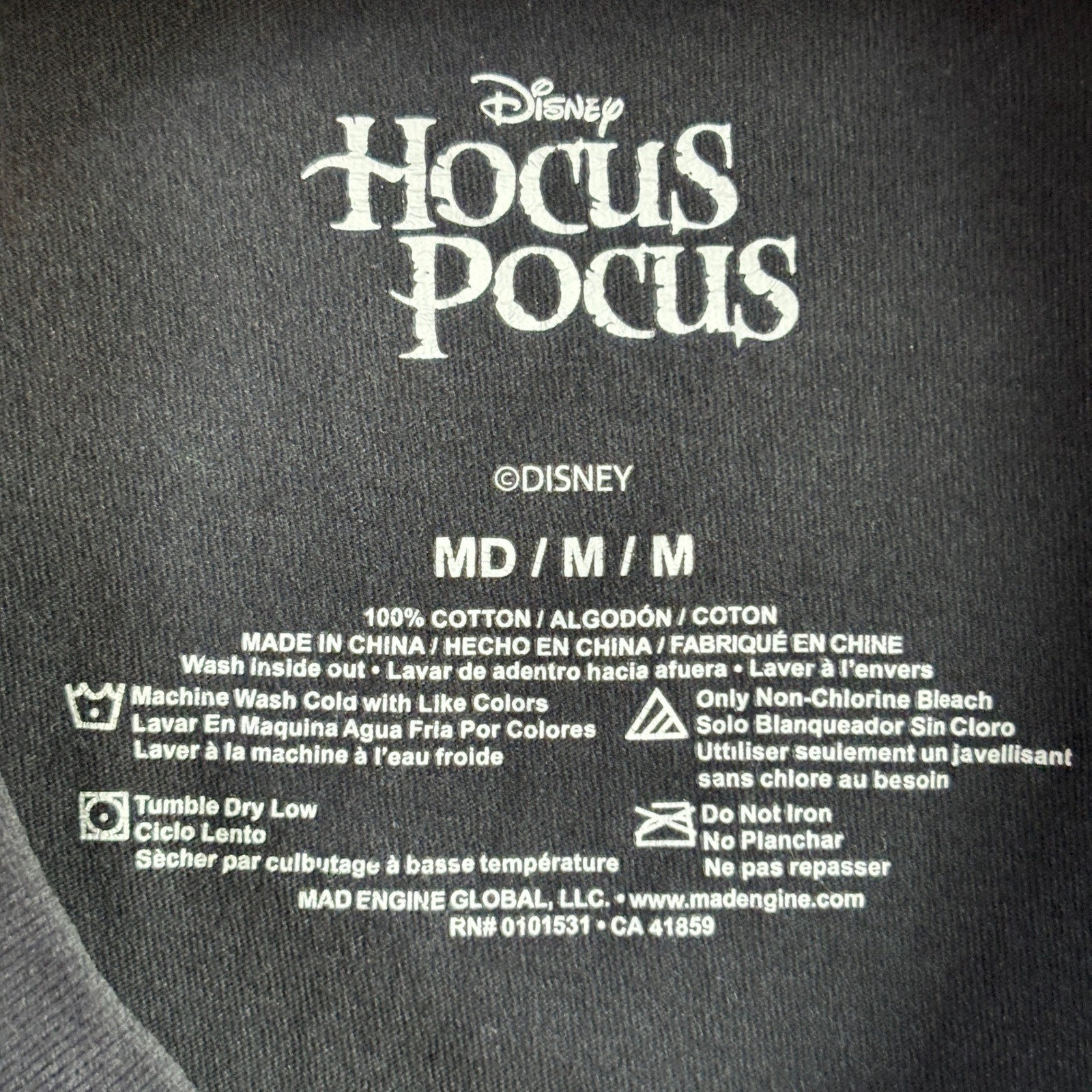 Disney Hocus Pocus Sanderson Sisters Graphic T-Shirt Charcoal Gray Unisex Medium gallery