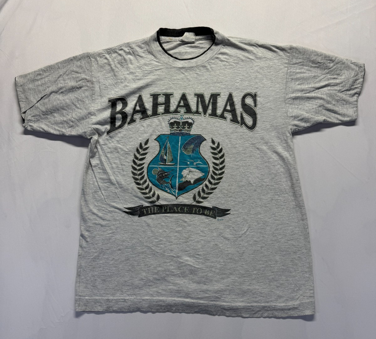 Vintage Arawak T Neely's Of Nassau Shirt Mens Medium Gray Graphic Print Bahamas gallery