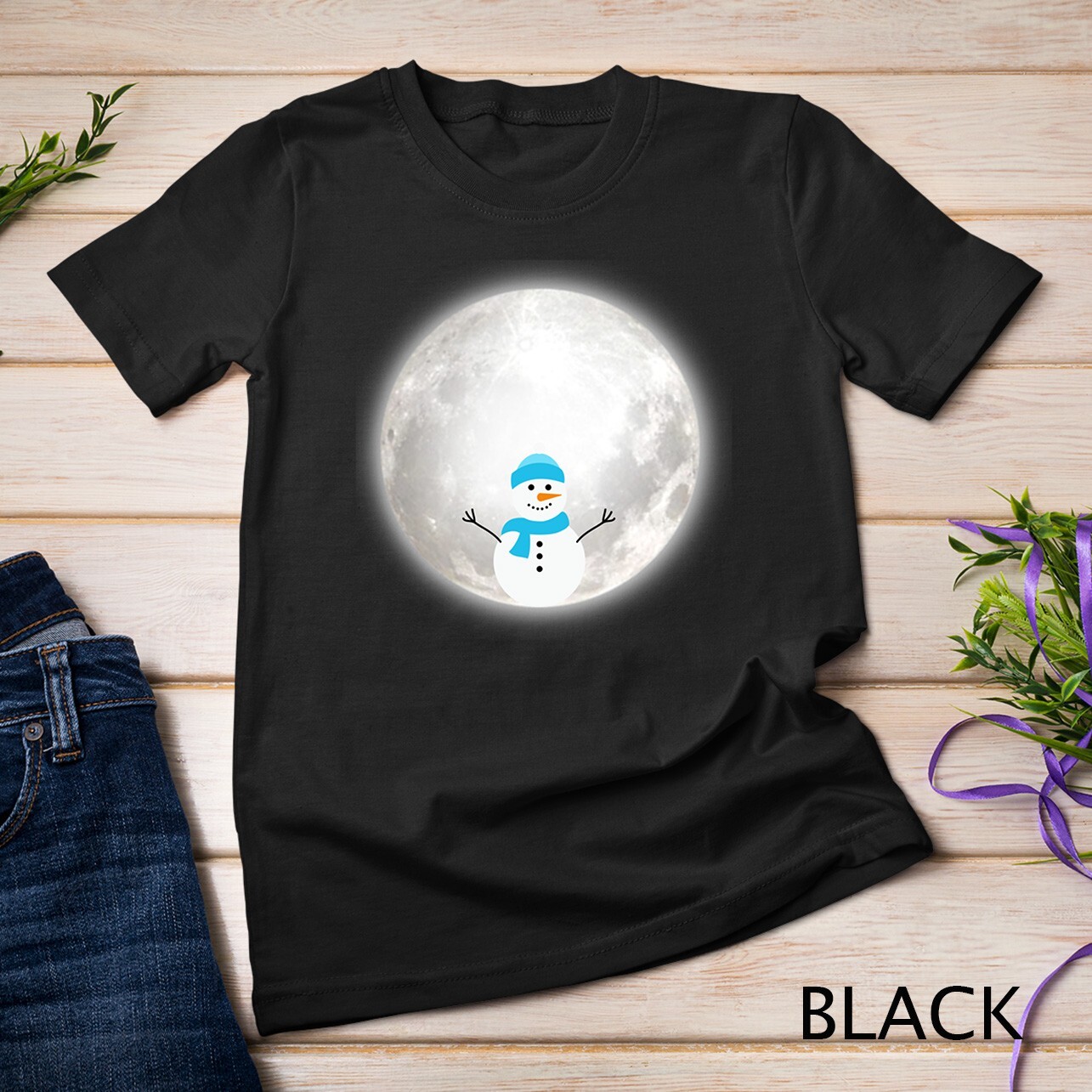 Snow Moon Snowmoon Snowman Unisex T-shirt