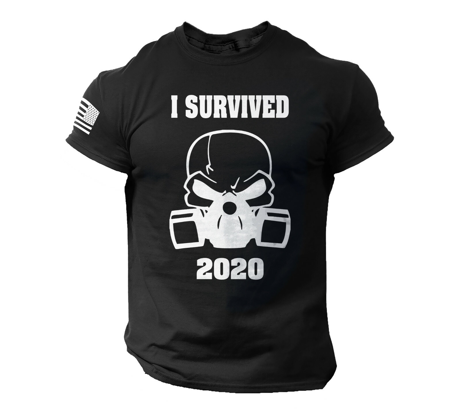 I Survived 2020 Skull T Shirt USA Flag Fighter T Shirt American Courage gallery