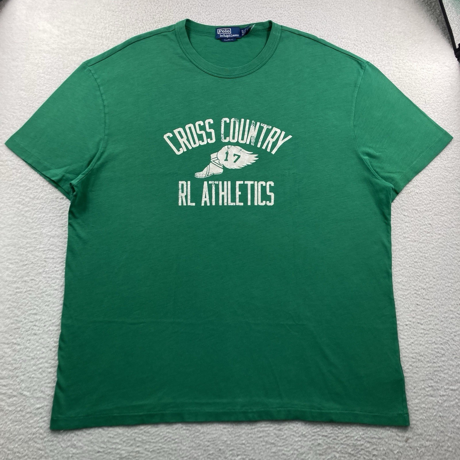 Polo Ralph Lauren Cross Country T Shirt Men XL Green RL Athletics P Wing Classic