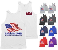 Alpha Kappa Lambda Fraternity Bella+Canvas Tank Top American USA Flag Shirt