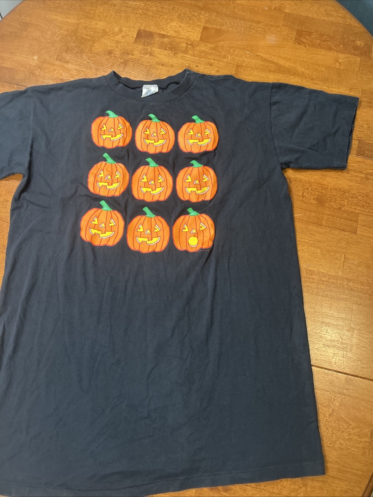 Vintage Halloween Pumpkin T Shirt One Size Fits All Black Single Stitch gallery