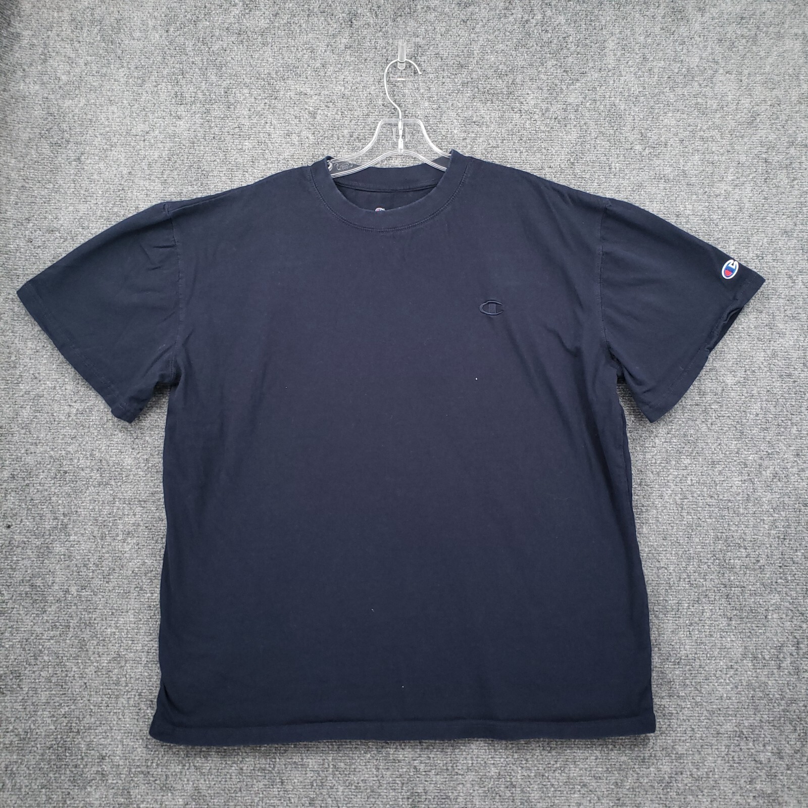 Champion T-Shirt Mens 1XL Blue Athleticwear Crew Neck Short Sleeves Cotton