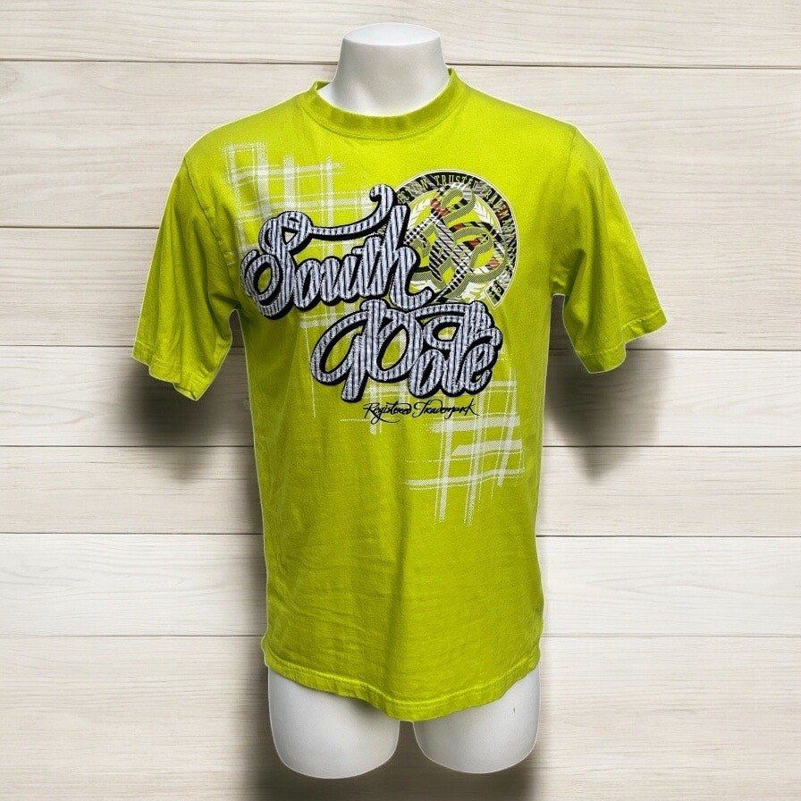 SouthPole T Shirt Sz M Neon Green Y2K Jesse Pinkman Skater Punk Streetwear gallery