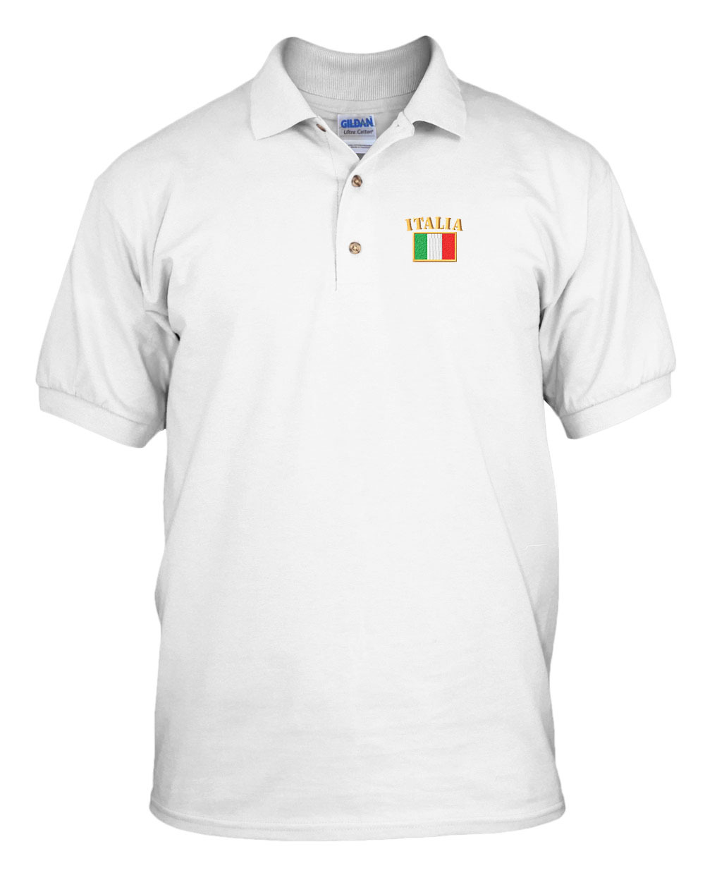 ITALIA FLAG Embroidery Embroidered Golf Polo Shirt gallery