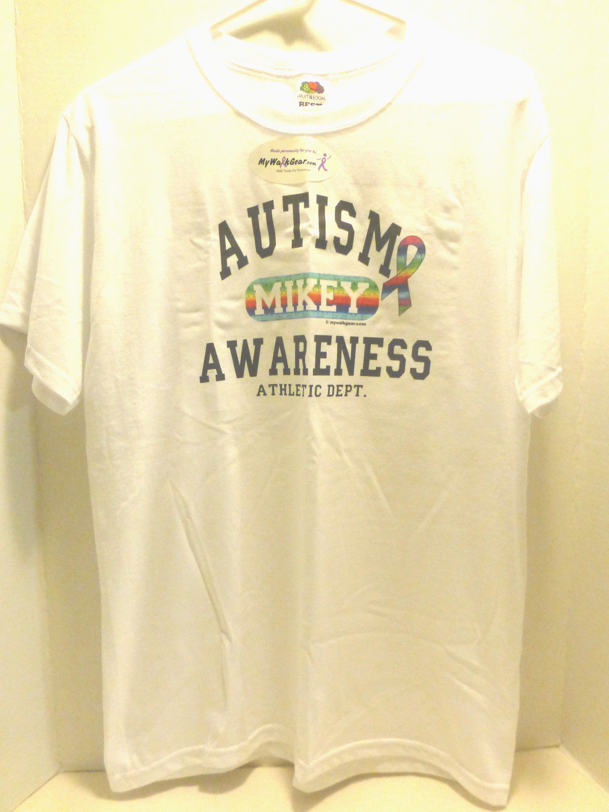Autism Awareness Medium Shirt Mikey Personalized NEW Adult 50 cotton 50 poly M gallery