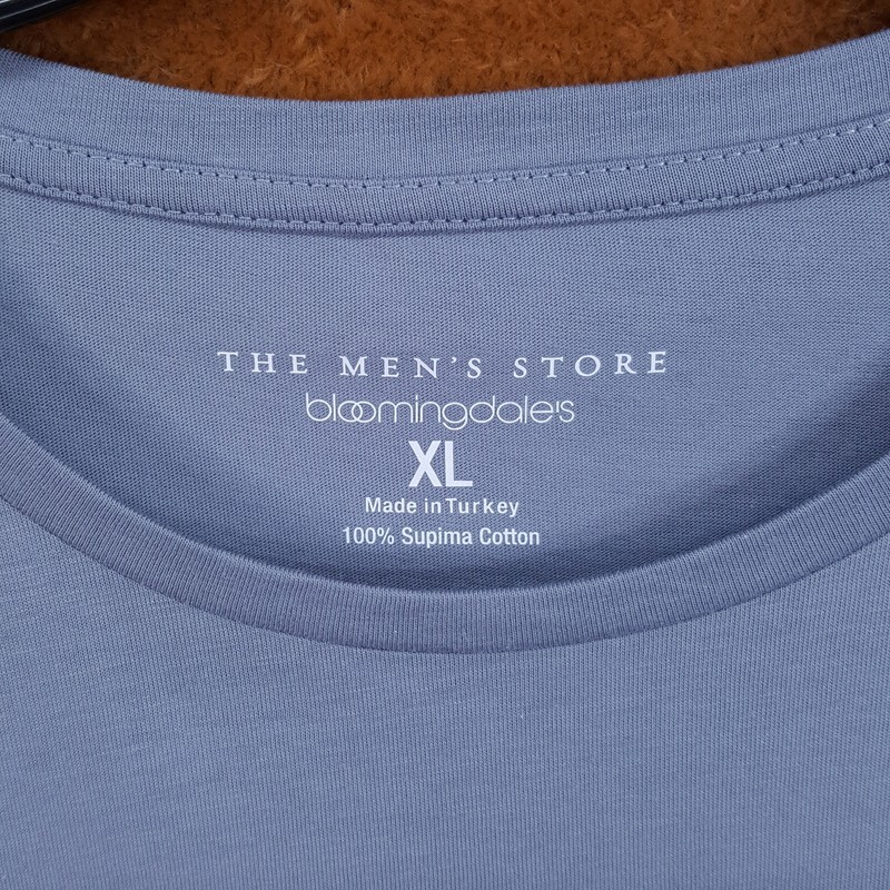 BLOOMINGDALES Shirt Mens XL Grey Pullover Crew Short Sleeve 100% Supima Cotton gallery