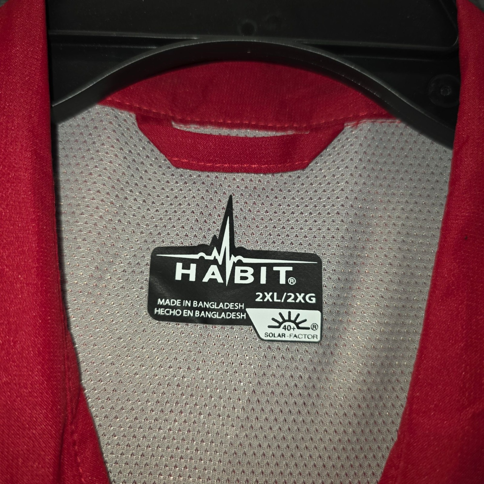 Habit Mens Fishing Shirt 2XL Red Short Sleeve Outdoor Campcore UPF 40+ Hike Gorp gallery