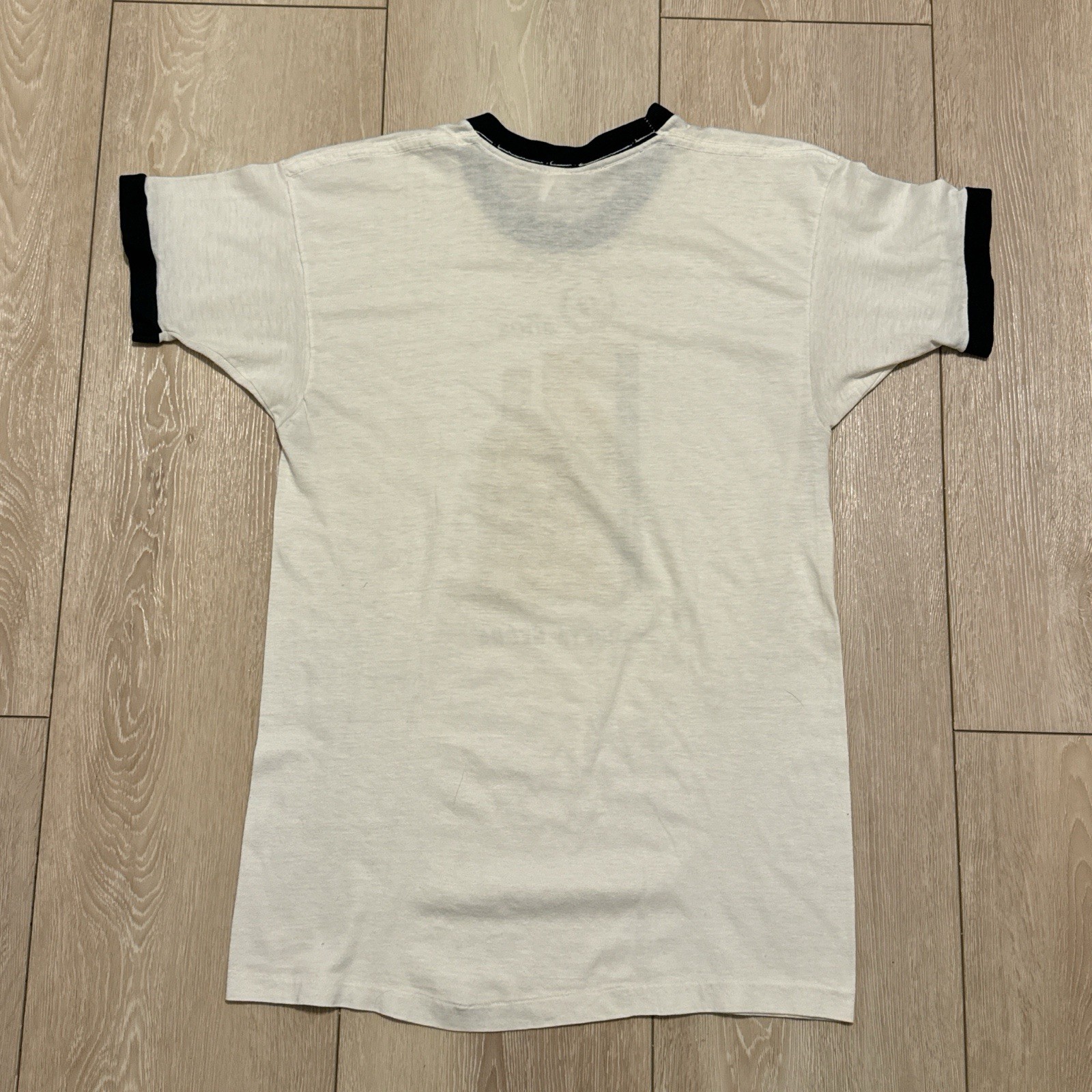 Vintage 80s Johnnie Walker Black Label ringer tee shirt size medium White gallery