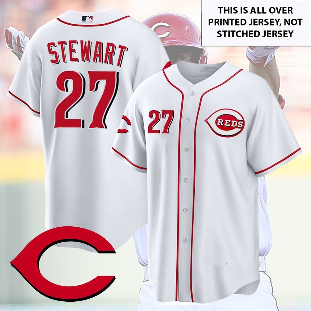 🔥Sal #27 Stewart Cincinnati Baseball Team 2026 Number & Name AOP For Fans