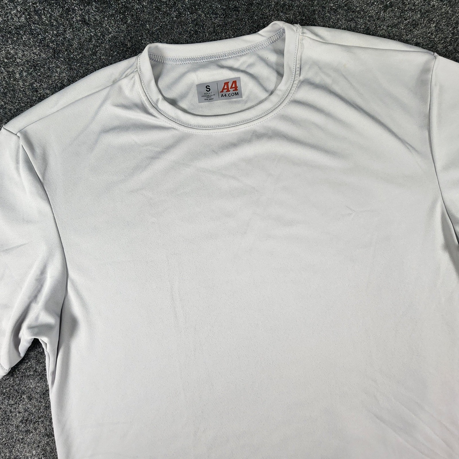 A4 Cooling Performance T-Shirt Mens Small Gray Short Sleeve Athletic Gym N3142 gallery