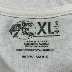 Bass Pro Shops Mens Eagle American Flag Graphic T-Shirt White XL Short Sleeve