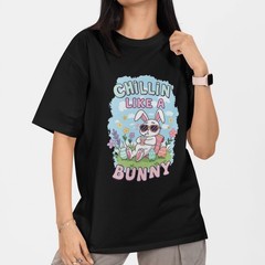 Chillin Like A Bunny Easter Shirt Cute Rabbit Spring Tee Gift S-5XL Cotton