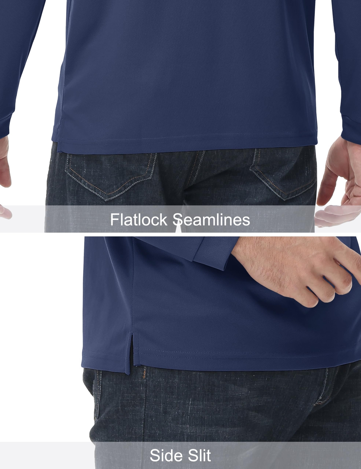 Men's Polo Shirt Long Sleeve Outdoor Golf T Shirt 3-Button Quick Dry Lightweight gallery