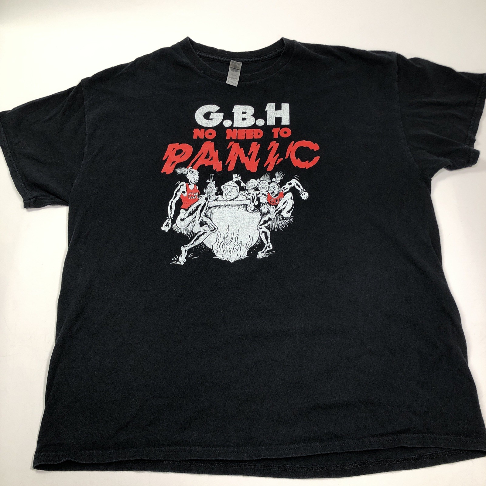 GBH No Need To Panic Album Logo size XL Black T Shirt UK Hardcore Punk Band Tee gallery