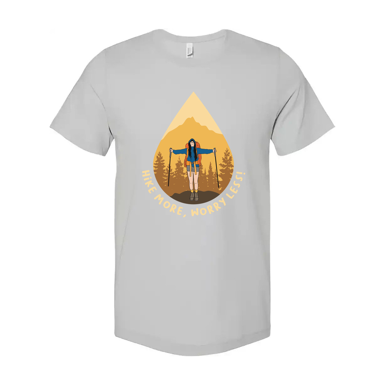 Unisex Hiking Graphic T Shirt With Mountain Landscape Artwork And Hike More Worr gallery