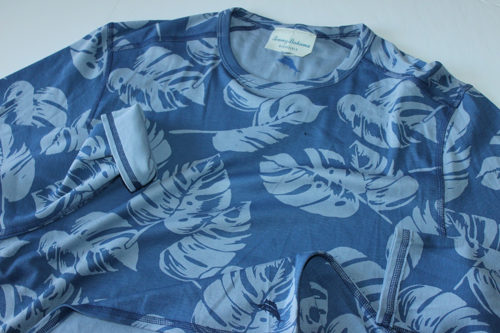 Tommy Bahama T Tee Shirt Leaf The Sun Reversible Dockside Blue LS XX-Large XXL gallery
