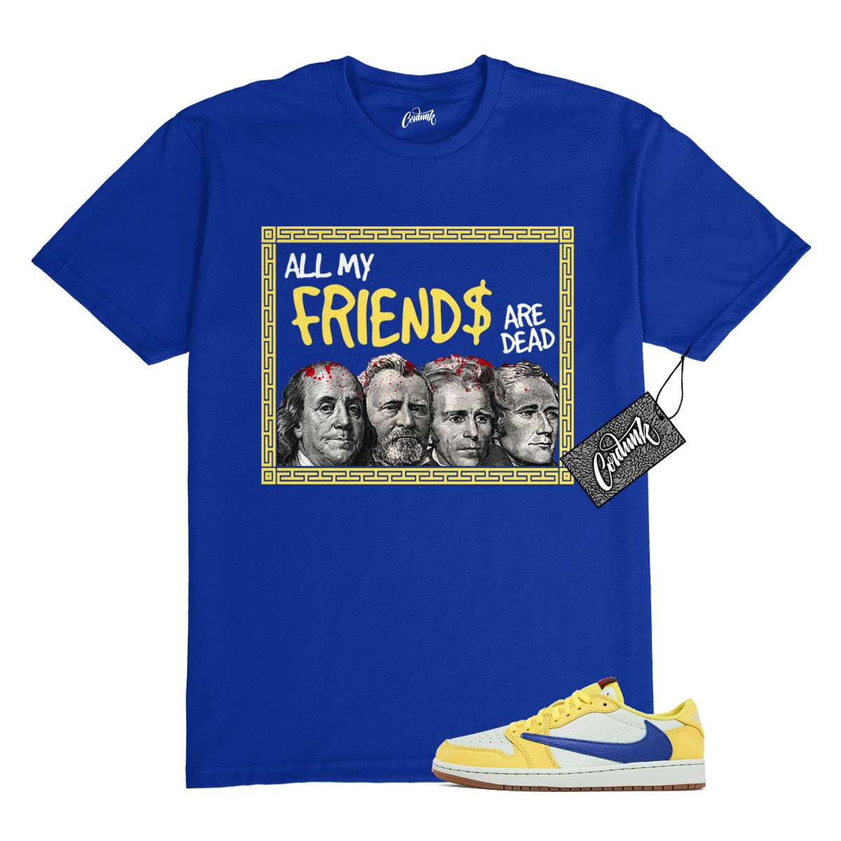 1 Canary Travis Low Racer Blue Silver Gum Medium Brown Shirt FRIENDS Jordan