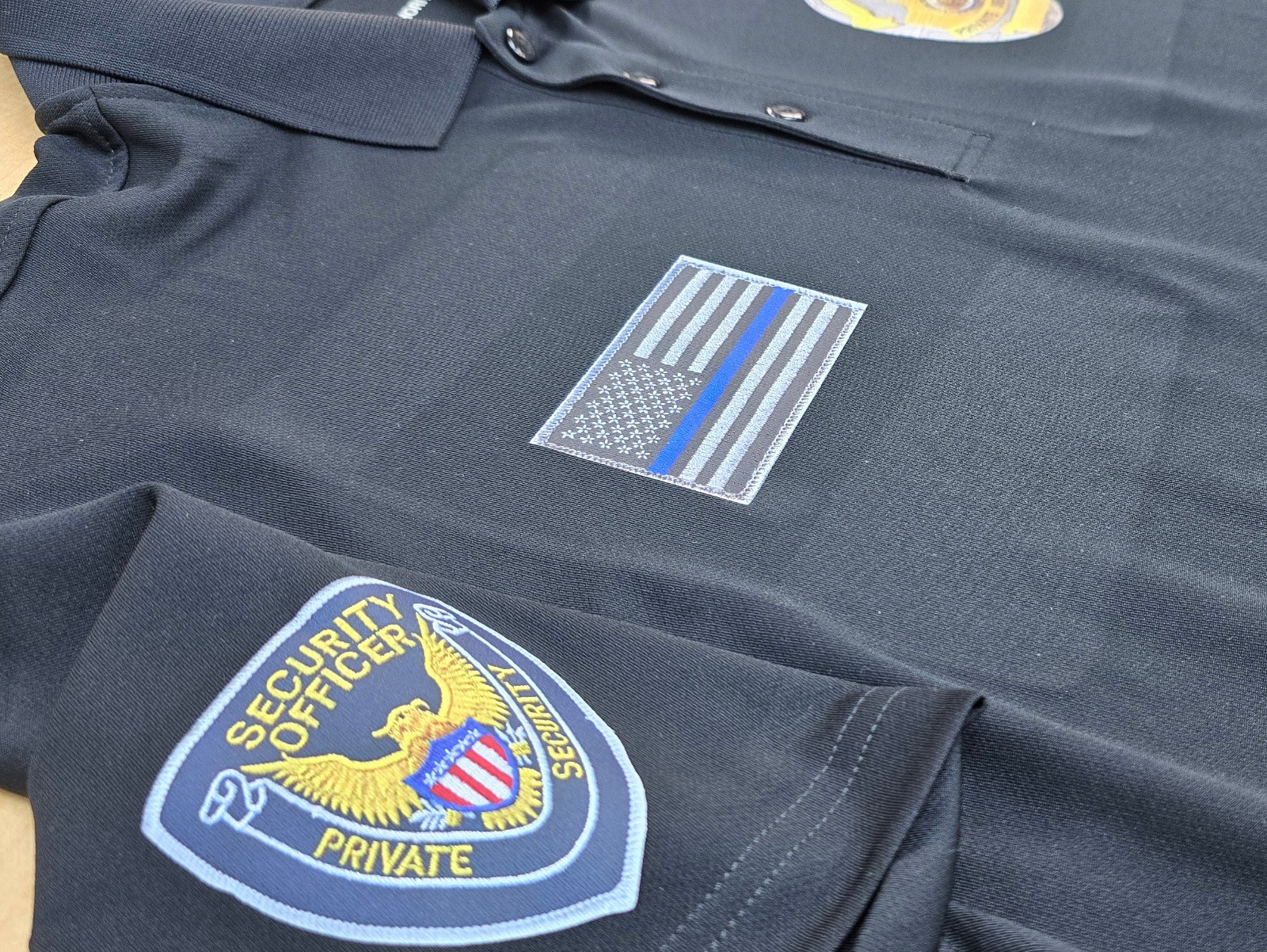 Security polo shirt 3D Effect Print Black Adult collar Private Security Uniform gallery