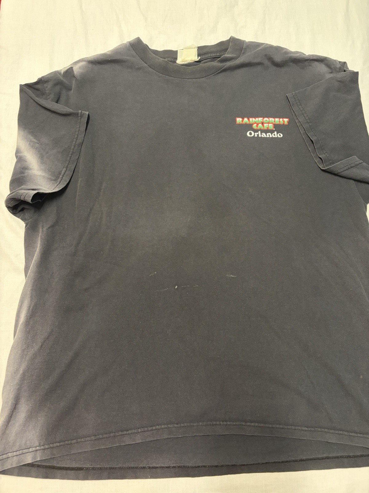 Vtg Rainforest Cafe Orlando XL Black Faded What Happens In The Jungle Stays