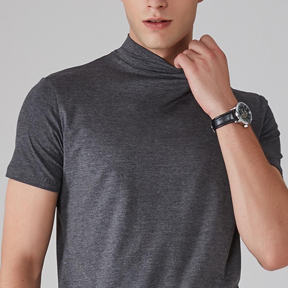 Breathable Top Mens Slim Fit Tee Short Sleeve Top 95%Polyester 5%Spandex gallery