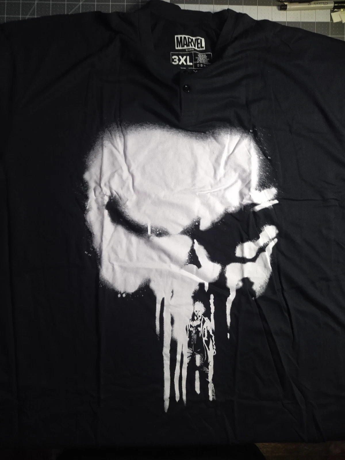 Loot Crate 2019 Marvel's Punisher Frank Castle Skull Henley T-Shirt CHOOSE SIZE gallery