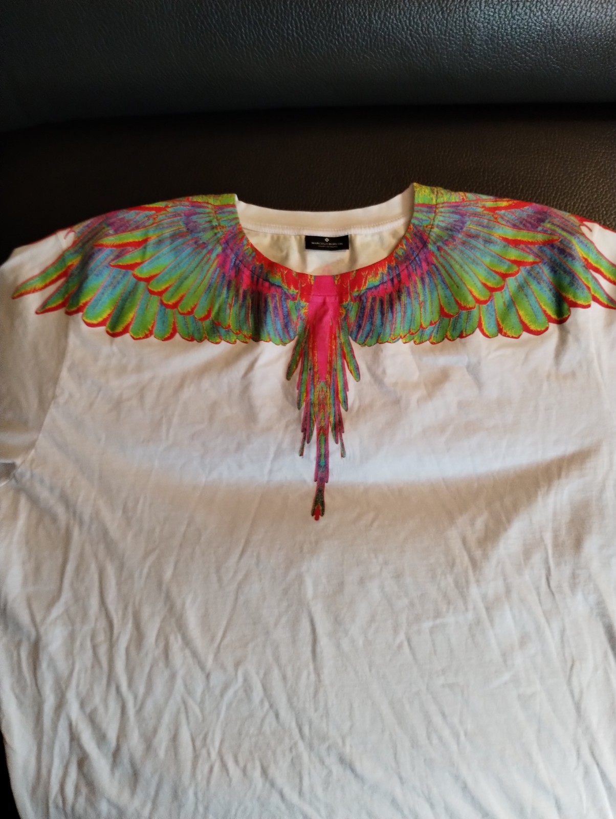 Marcelo Burlon County of Milan Men's XL T-Shirt White Multi-Color Wings NWOT gallery