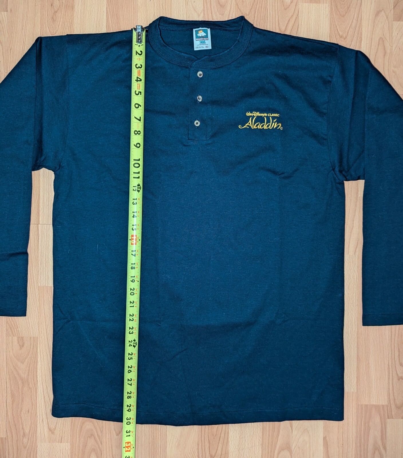 Vintage 90s Aladdin Promo Embroidered Logo Single Stitch Henley Disney T-Shirt gallery