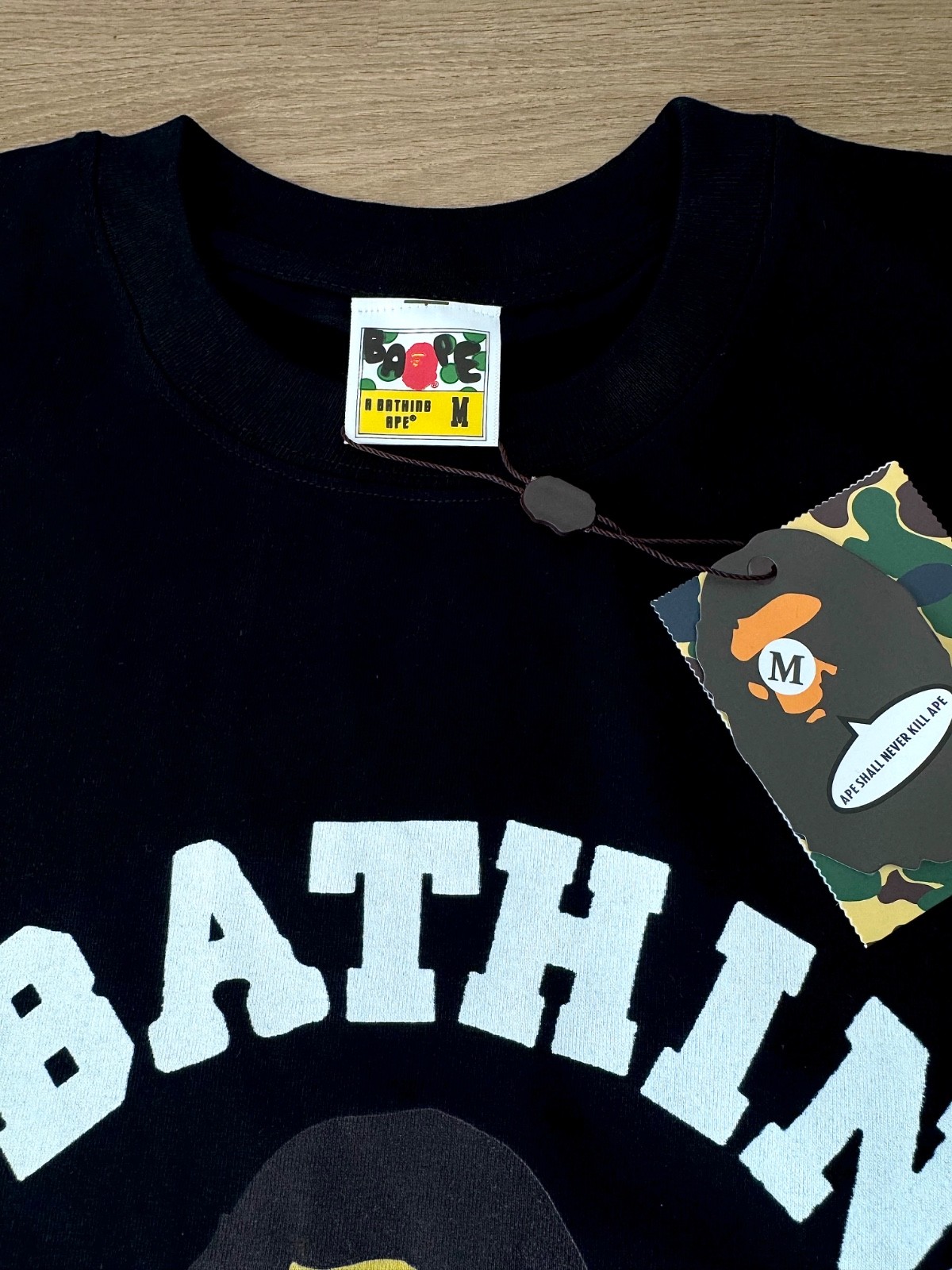 A Bathing Ape BAPE Black Logo Graphic T-Shirt Men's Cotton S-XXL gallery