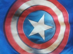 Marvel Captain America Shield Graphics T-Shirt Solid Blue Short Sleeve X Large