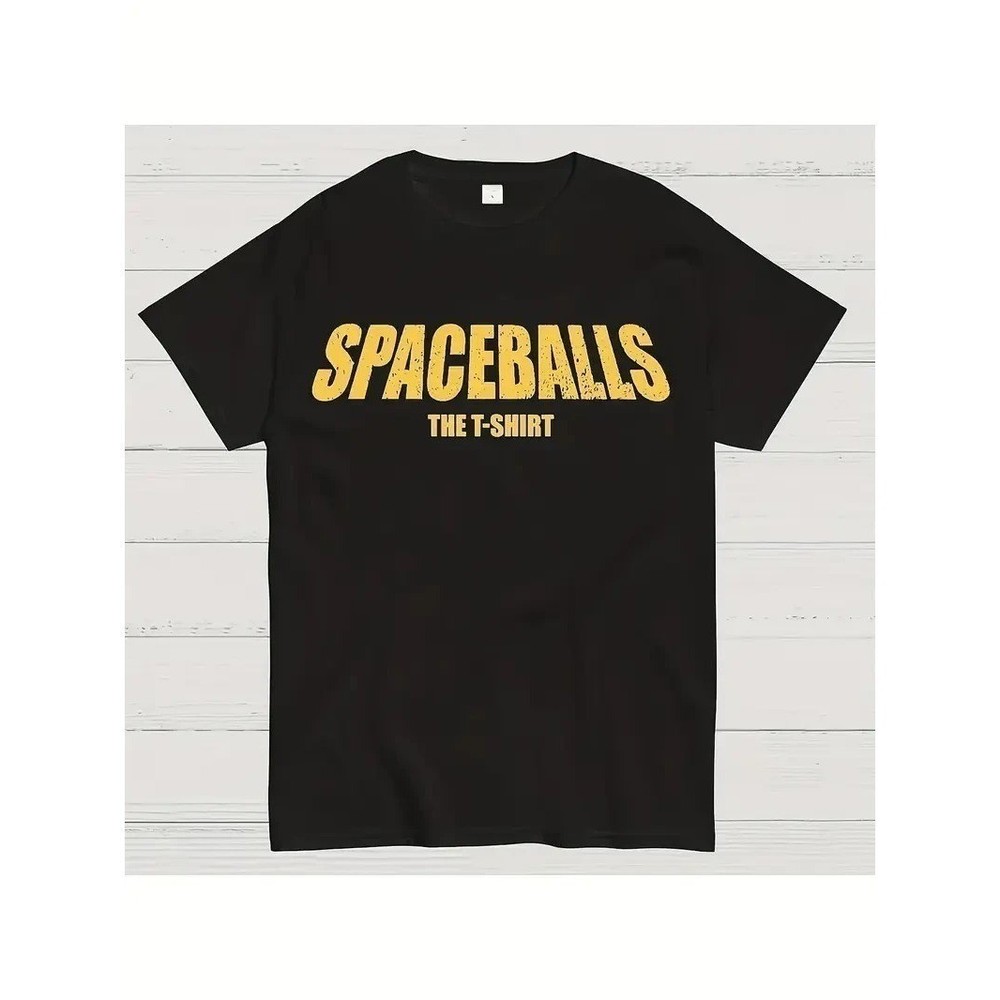 Spaceballs The T Shirt Black Basic Crew Neck Men’s 2XL New Retro 90 Free Decal
