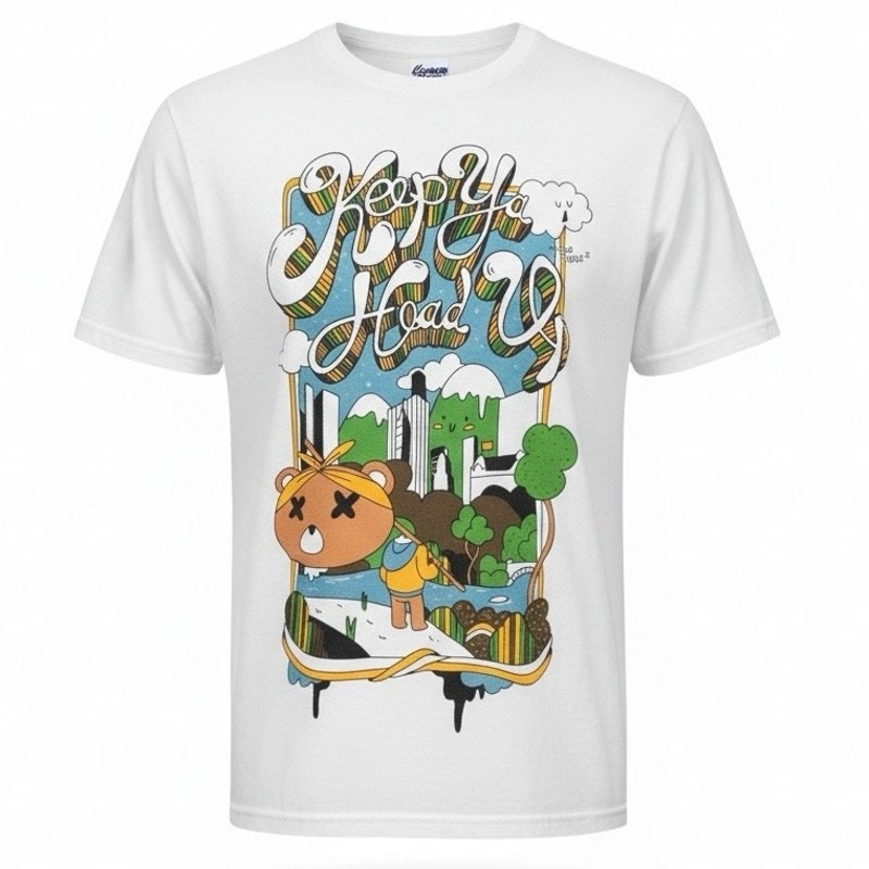 Keep Ya Head Up Jordan Craig Mens Graphic T-Shirt White Stretch Crew Neck Tee S