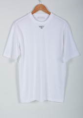Prada White Triangle Logo T-Shirt Men’s Large Cotton Short Sleeve