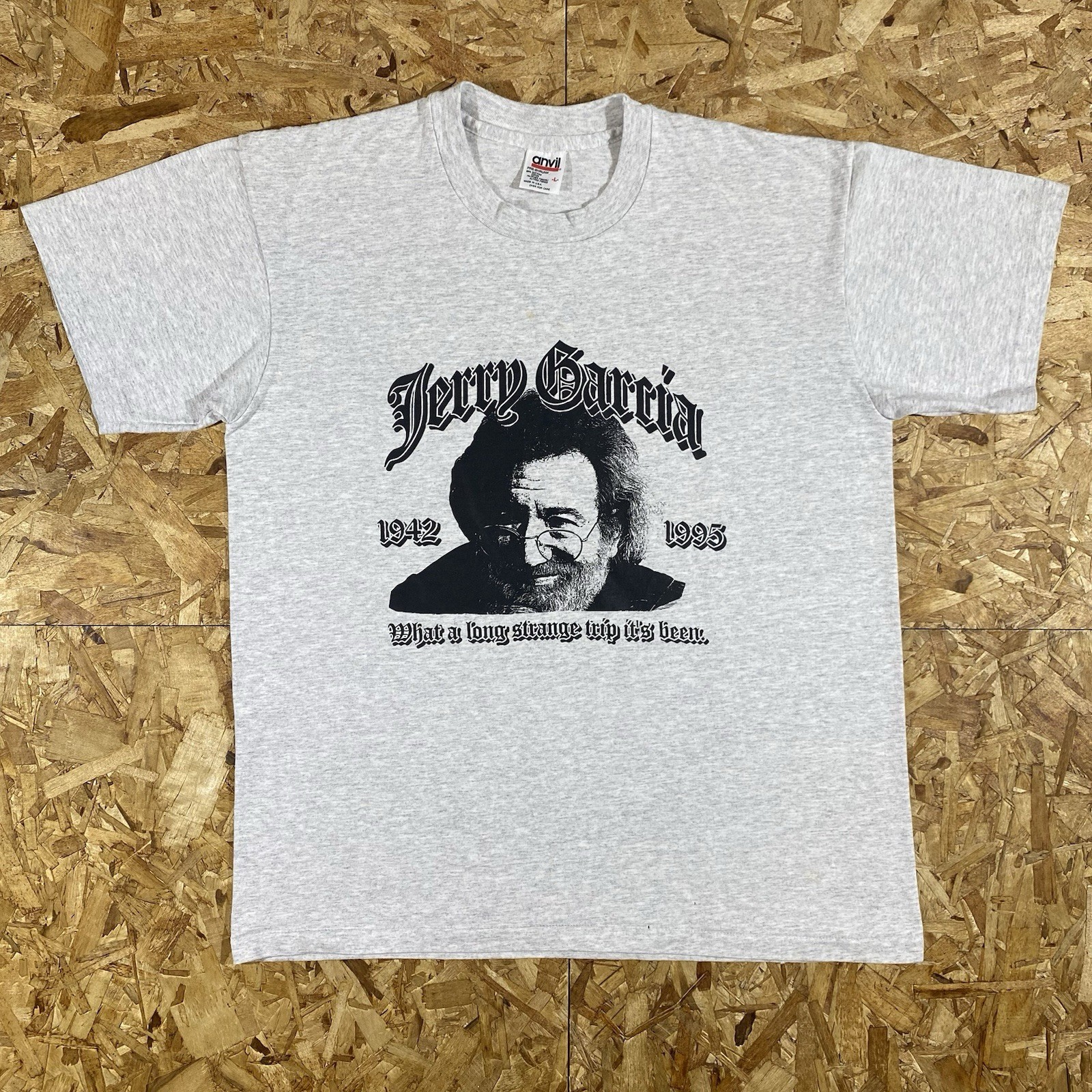 Vintage 1995 Jerry Garcia Strange Long Trip Memorial Single Stitch Shirt Size L gallery