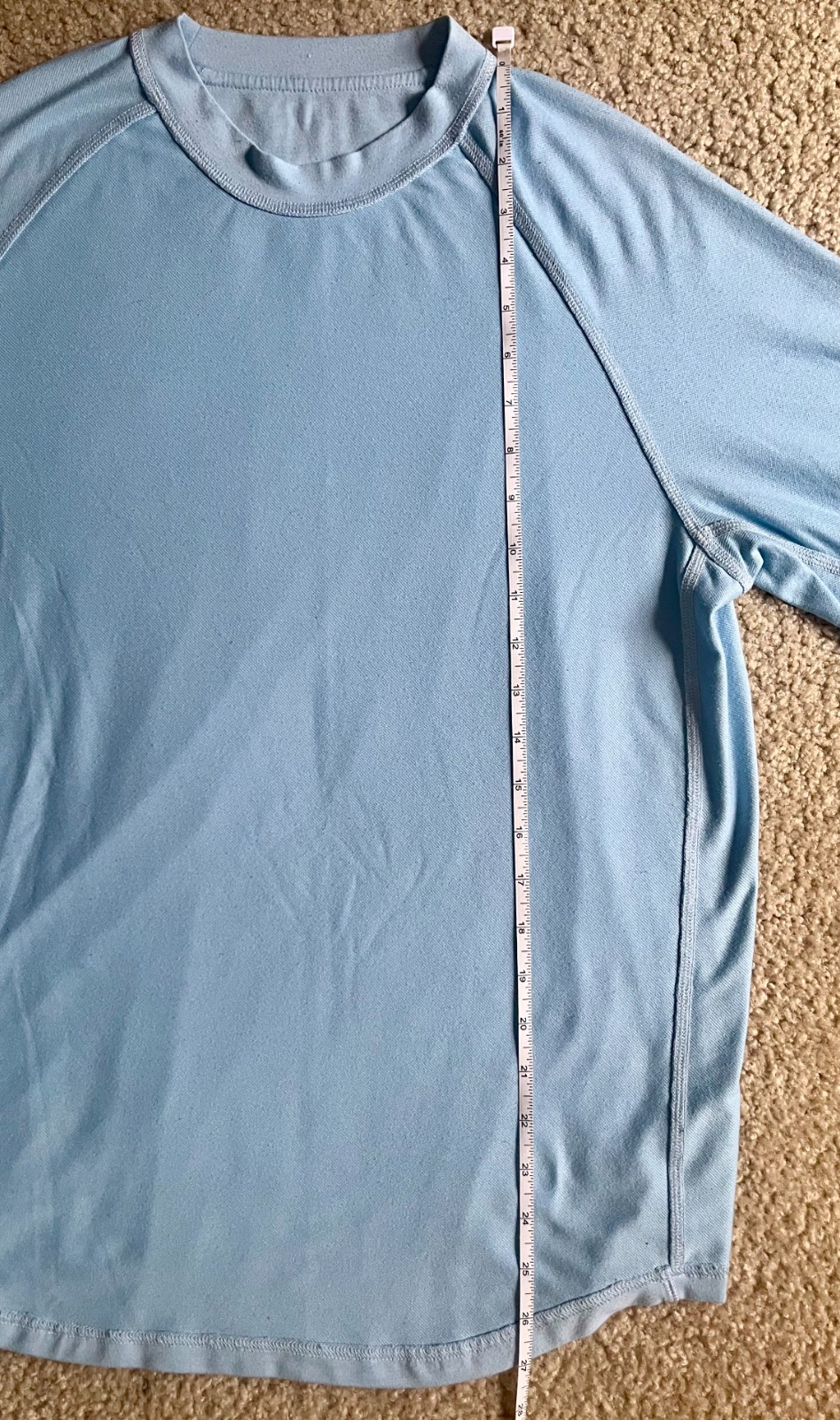 Unbranded Classic Polyester Active Thermal Long Sleeve Baby Blue Tee Mens Small gallery