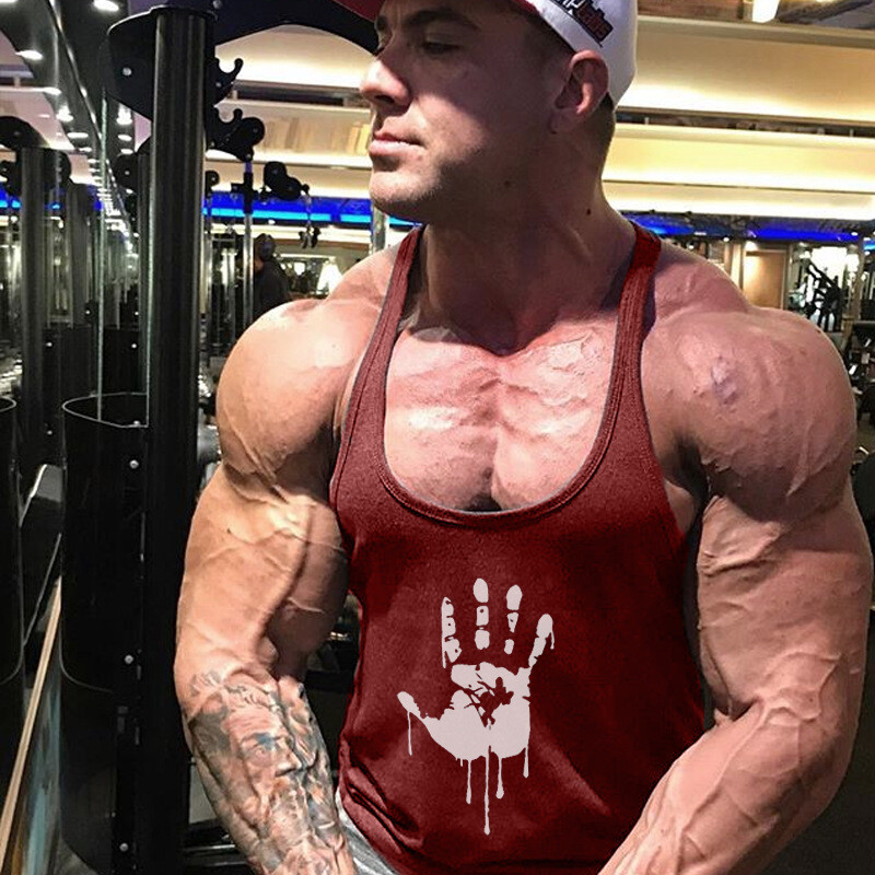 New Hand Design Athletic Men Gym Workout Fitness Stringer Men's Sleeveless gallery