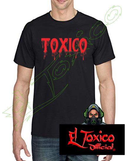 TÓXICO Bloody T-Shirt 100% Cotton | Red Dripping Graphic HTV Front Print gallery