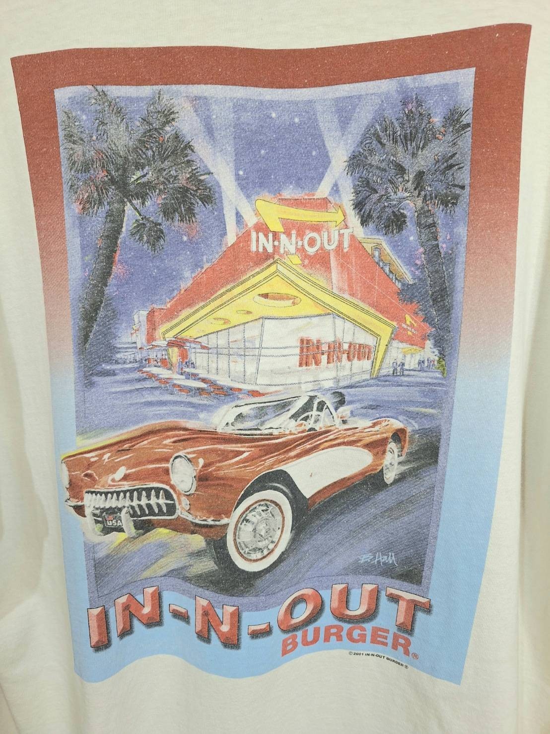 VINTAGE IN N OUT BURGER T SHIRT MENS L WHITE 100 COTTON 2001 GRAPHIC TEE gallery
